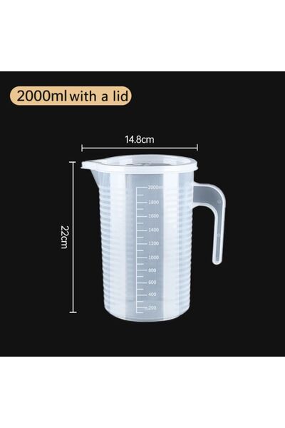 Choice1 2000ml-with a lid- 1PC Transparent Graduated Measuring Cup with Lid L...