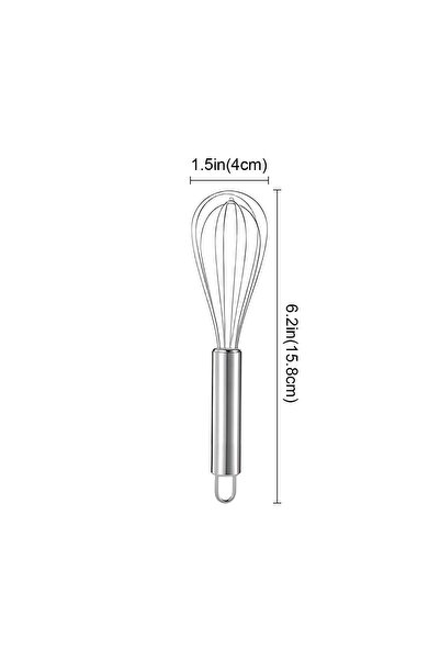Choice 6 inches Stainless Steel Egg Beater, Manual Handheld Batter and Cream ...