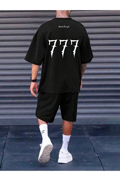 JANTIL MODA Men's Oversize Basic T-Shirt and Shorts Combination Set 👕 🩳
