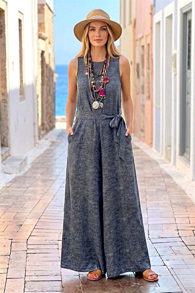 MODANI SEÇ Anthracite Gray Viscose Jumpsuit