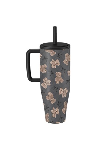 BURGA Cana Termos BFF 1.2 L cu capac anti scurgeri si pai reutilizabil, inox