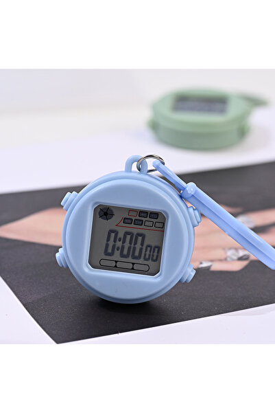Choice6 blue Keychain small hanging watch night light alarm clock mini electr...