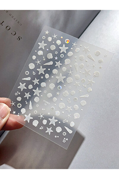 Choice3 1pcs Shell Light Nail Art Stickers Ins Wind Ice Transparent Starfish ...