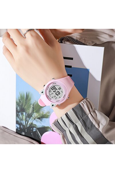 Choice3 1pcs Pink NEW 3D Cat-ear Kids Watch Sports Electronic Watches for Gir...