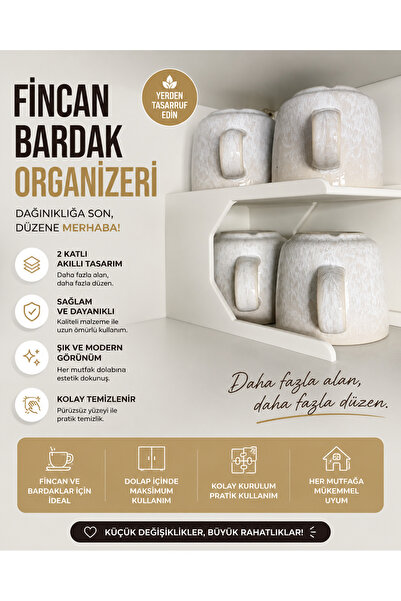 Formera Fincan Bardak Düzenleyici Organizer Rafı – Mutfak Dolabı ve Tezgah İç...