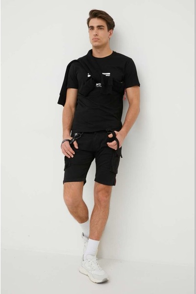 Alpha Industries Pantaloni scurți negri utilitari pentru bărbați