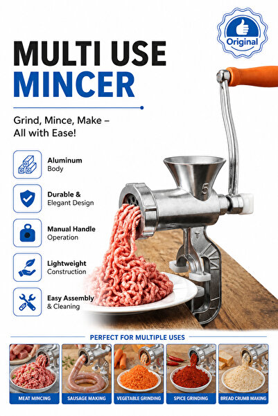 Baytix HOME Manual Meat Grinder Kitchen Mincer Machine, Hand Crank Meat Chopp...