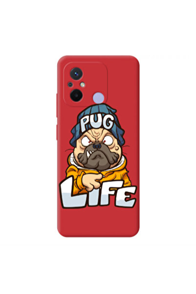 Other Xiaomi Redmi 12C Pug Life 2 Red Colored Silicone TPU Θήκη