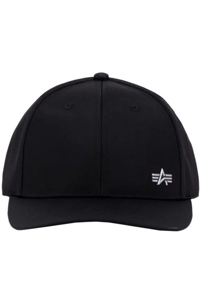 Alpha Industries Șapcă cu etichetă metalică – Șapcă de baseball neagră