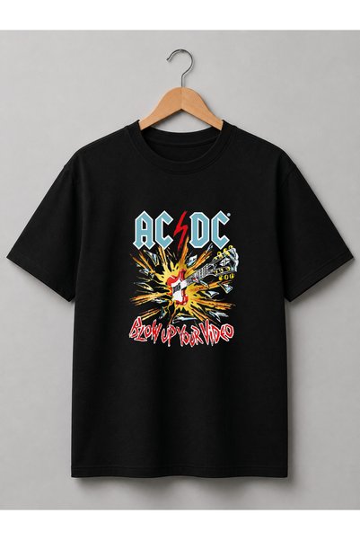 Grafftee Clothing Premium Unisex Cotton T-Shirt |   Custom Ac/Dc Design High ...
