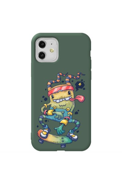 Other Apple iPhone 11 Dangerous task Dark Green Colored Silicone TPU Θήκη