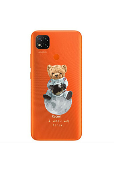 Other Xiaomi Redmi 9c Bear in space Transparent Silicone TPU Θήκη