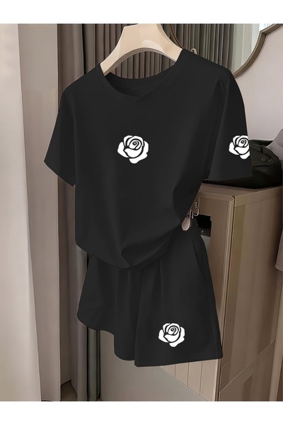 ZEMLİYA Sara Unisex Oversize Shorts Set Short Sleeve T-Shirt Comfortable Fit ...