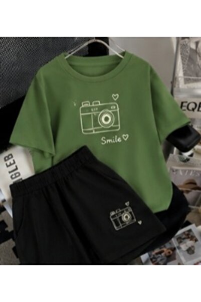 ZEMLİYA Sara Unisex Oversize Shorts Set Short Sleeve T-Shirt Comfortable Fit ...