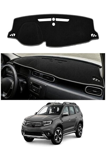 e-biz Dacia Duster (2023+) Uyumlu Torpido Koruma Örtüsü Oto Kılıfı Siyah - Gri