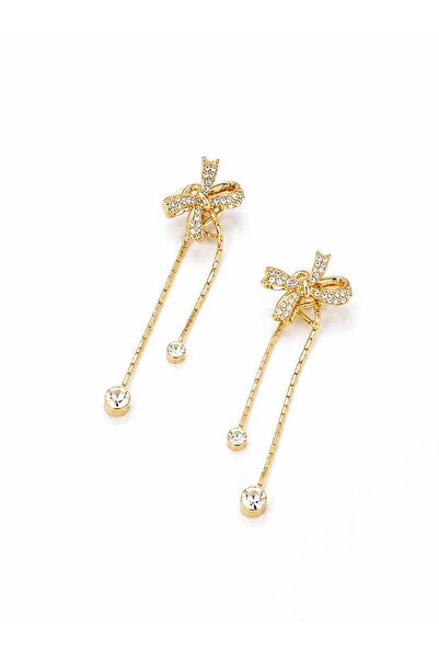 Nevara 2-Piece Crystal-Studded Long Butterfly Earrings with a Stylish Tassel ...