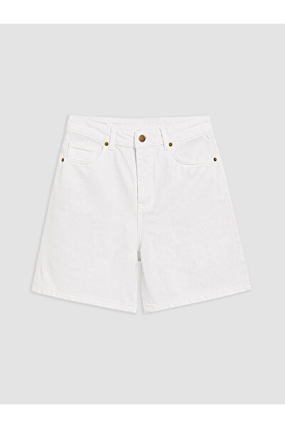 LC Waikiki White regular fit women's jean shorts