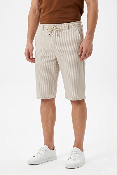 BAGLAN Men's Striped Capri Shorts with Pockets Bgl-St05521