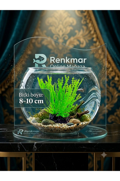 renkmar Akvaryum FANUS DEKORASYON yapay bitki 6-10cm