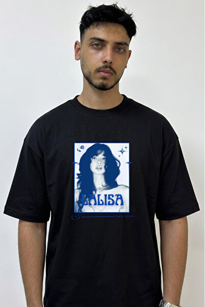 Anetos Lalisa_1 Design Printed Oversize Black T-Shirt