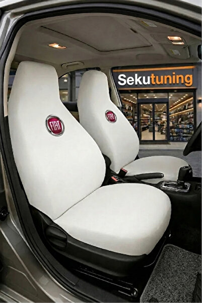 sekutuning Fiat Linea Beyaz (Eski Logo) Araç Koltuk Kılıfı Koruyucu Penye Ser...
