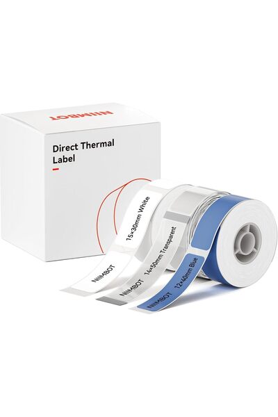 NiiMbot 3-Roll Thermal Label Set, Compatible for D11 D110 D101 Label Printer,...