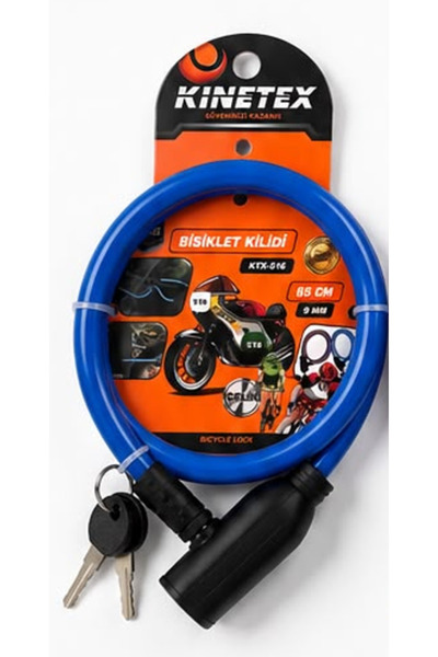 BuradaBuldun Bicycle Lock 65 cm 9 mm Safety Lock with Steel Cable and Key