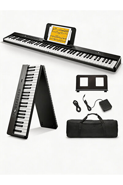 Generic 88 Key Foldable Semi Weighted Electric Piano Bluetooth MIDI Type C 12...