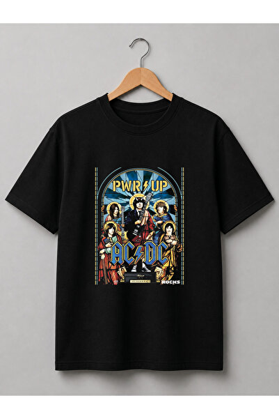 Grafftee Clothing Custom Ac/Dc Design Printed Unisex Premium Cotton T-Shirt