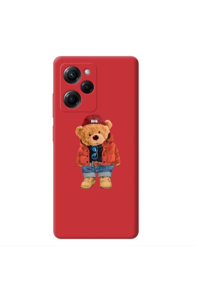 Other Xiaomi Poco X5 Pro Bear in a hat Red Colored Silicone TPU Θήκη