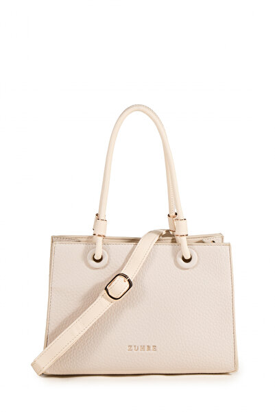 Zühre Textured Cream Bag with Buckle Detail 0066