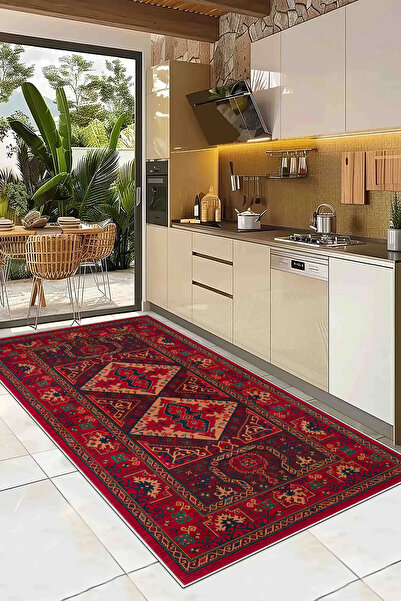 Hülya Home Salon Halısı Mutfak halısı Yolluk Geometrik İskandinav Eskitmeli Dijital Baskı Yıkanabilir halı 9147