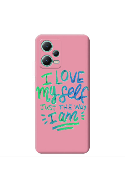 Other Xiaomi Redmi Note 12 Pro 5G I Love My self Pink Colored Silicone TPU Θήκη
