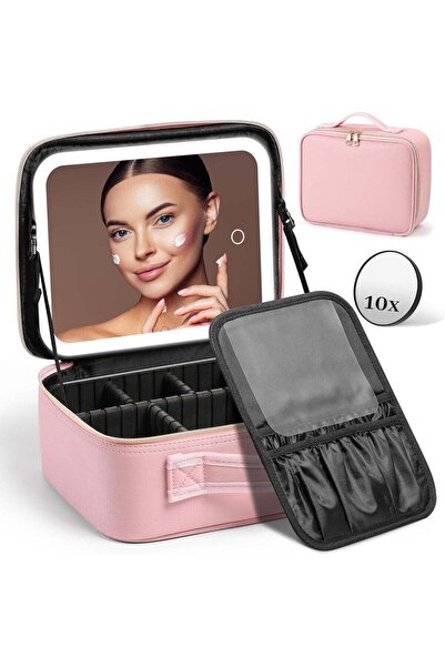 NOVATECH NOVA TECH Makeup Travel Train Case with LED Mirror Light | Adjustabl...