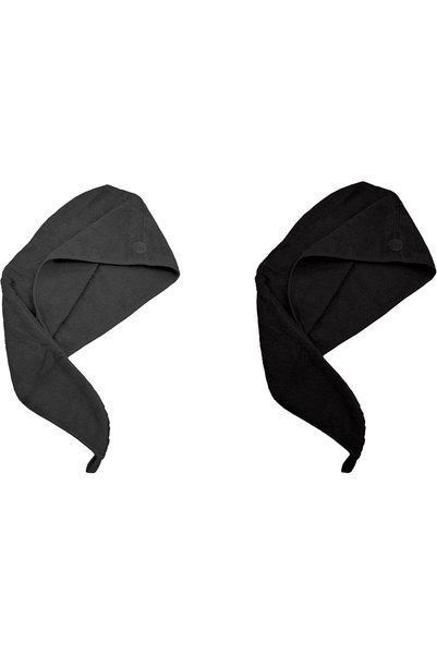 Siesta Zen Premium Combed 100% Cotton Ultra Soft Hair Drying Towel Quick-Dry Turban with Easy Button