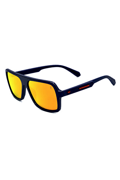 CARTER & CLAIRE Dark Blue Orange Mirror UV400 Men’s Sport Angular Sunglasses ...