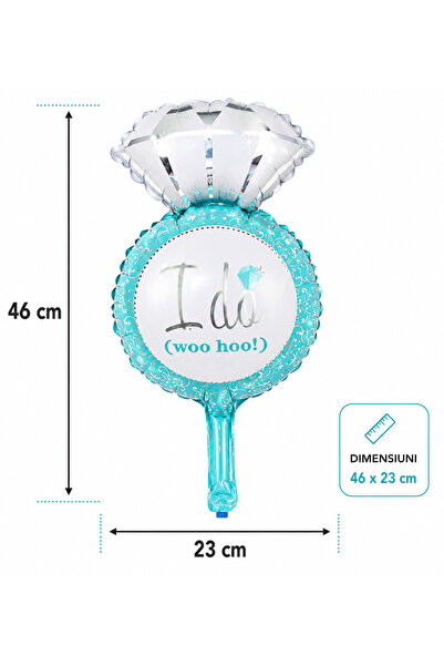 genaja Balon din Folie Metalizată, Mini Figurină Inel de Logodnă, Tematică Ce...