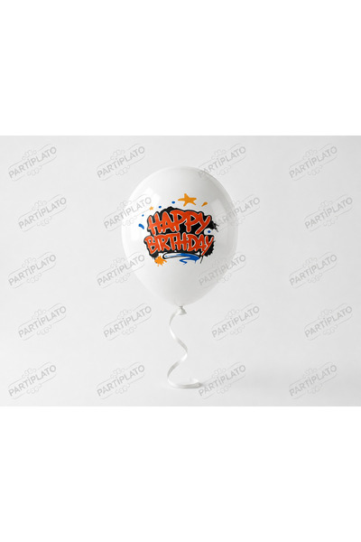 era balon 12 Inch Happy Birthday Latex Balloon (Pack of 50)