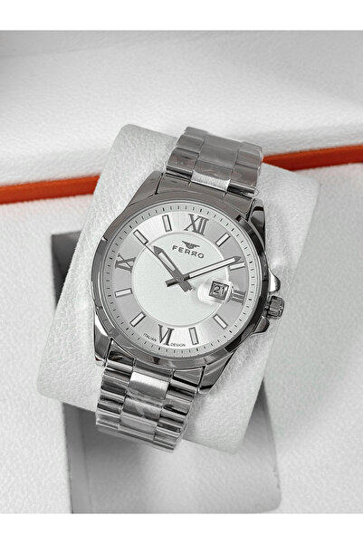 FERRO Silver Steel Cord Men's Wristwatch F11802A-A 3 Atm Water Resistant 2 Ye...