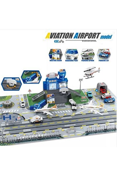 Blue Toys Αεροδρόμιο Αεροπορίας με Οχήματα και Αεροπλάνα (MKN866541)