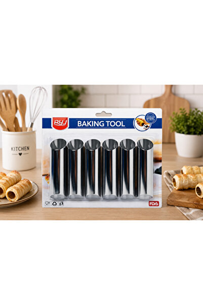 PRC Set 6 forme inox pentru rulouri – Forme conice pentru patiserie