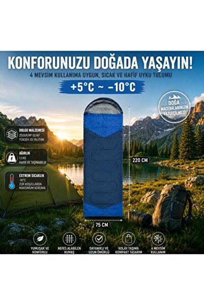 Begin Power 4 Season Sleeping Bag +5 ° C -10 ° C Camping Sleeping Bag Breatha...