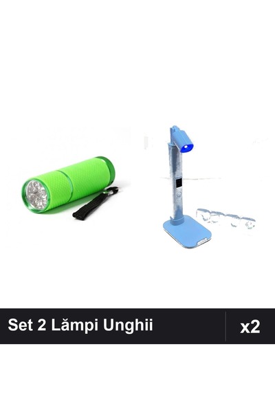 NAİLS Set 2 Lămpi UV/LED Unghii: Lanternă Mini 9 Becuri + Lampă pe Suport cu ...