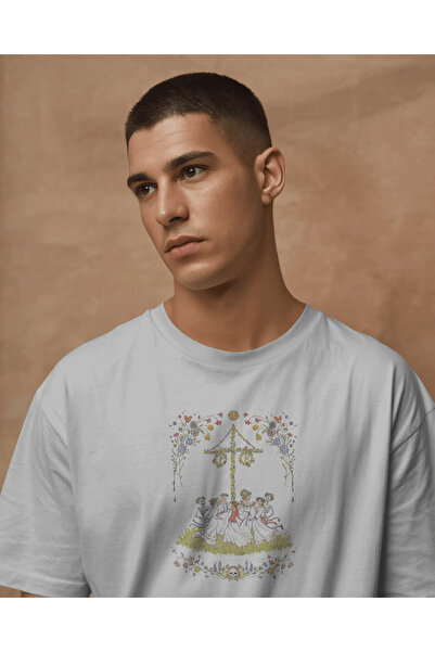 buzagi tasarım ürünleri Midsommar Unisex White Regular T-Shirt