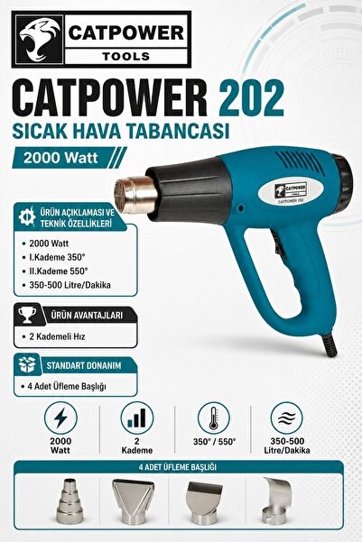 Cat Power Catpower 202 Sıcak Hava Tabancası 2000W