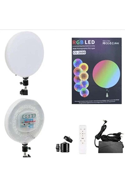 Gennext مصباح LED RGB CS-2600 للبث المباشر وإضاءة التصوير الفوتوغرافي لتيك تو...