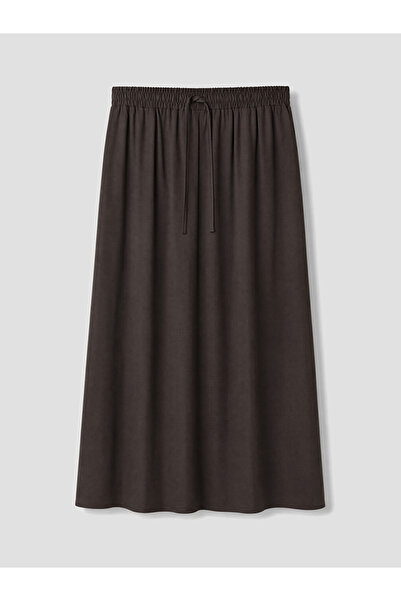 LC Waikiki Rmz Gi̇yi̇m Farkiyla Waist Drawstring Flared Skirt