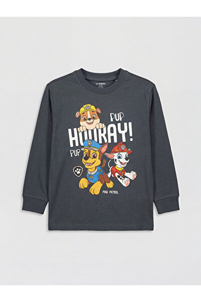 LC Waikiki Rmz Gi̇yi̇m Farkiyla Paw Patrol Printed Boys' Long Sleeve T-Shirt