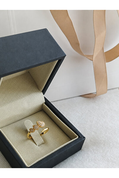 Rexon Gold Color Stainless Steel Elegant Heart Design Ring - Tarnish Resistan...