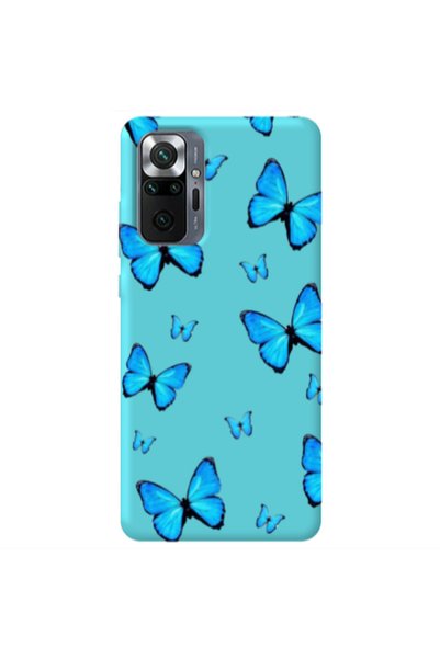 Other Xiaomi Redmi Note 10 Pro 4G Mix Butterfly Turquoise Colored Silicone TP...